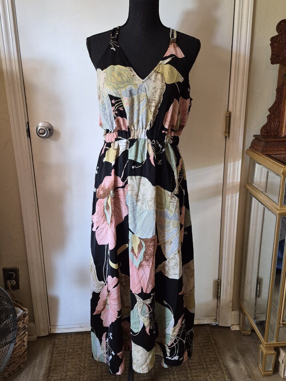 Cupshe Floral Print Halter Maxi Dress